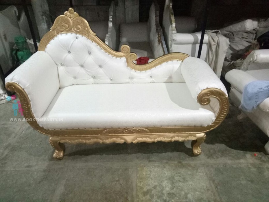Golden and Partially White Sofa