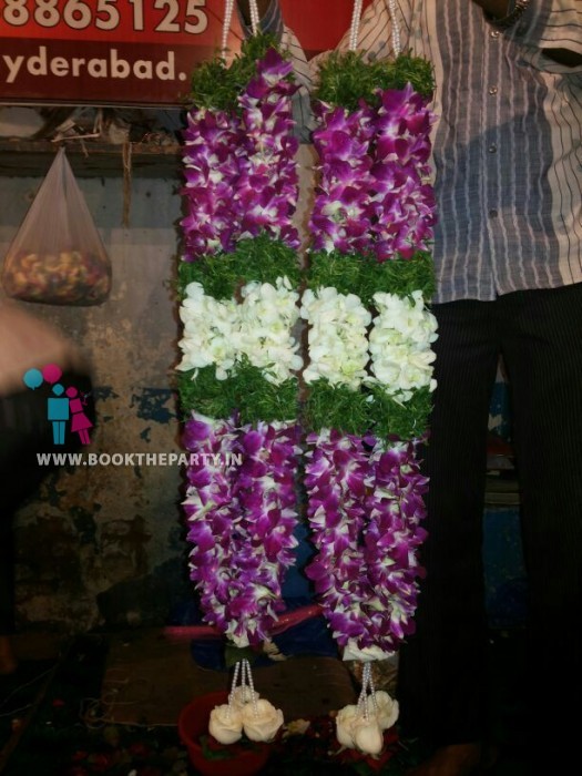 Purple & White Orchid Garland