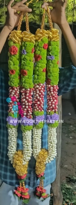 Green & Purple Daisies Garland