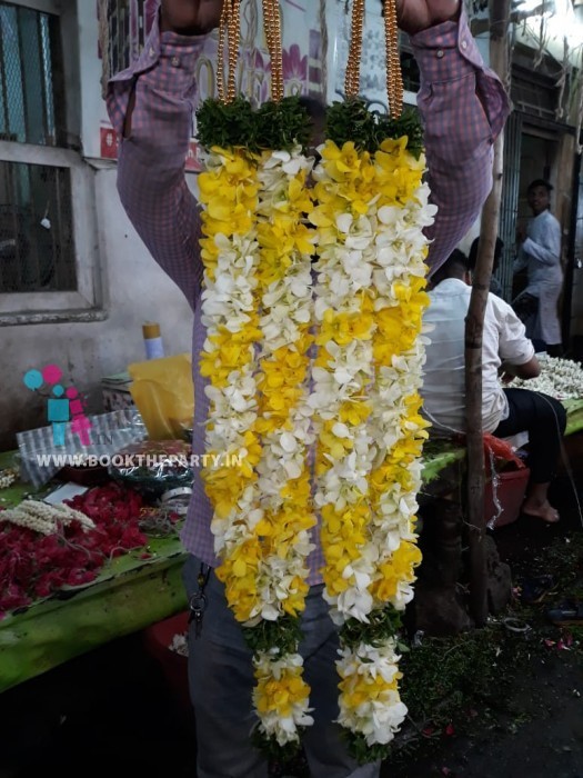 White & Yellow Orchid Garland