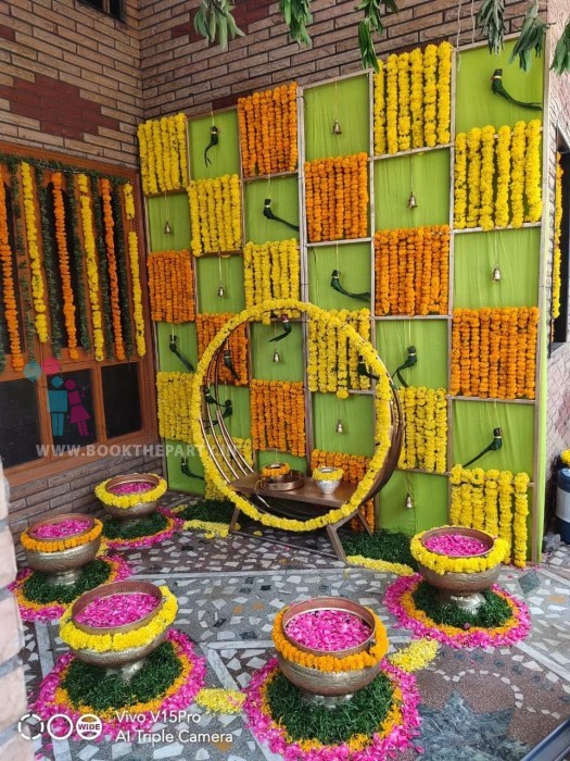 Mangalasnanam Decor With Round Chair Concept 