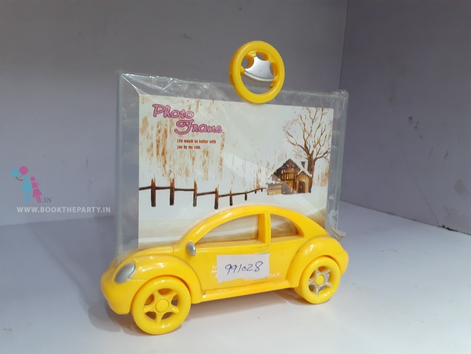 Yellow car photo frame