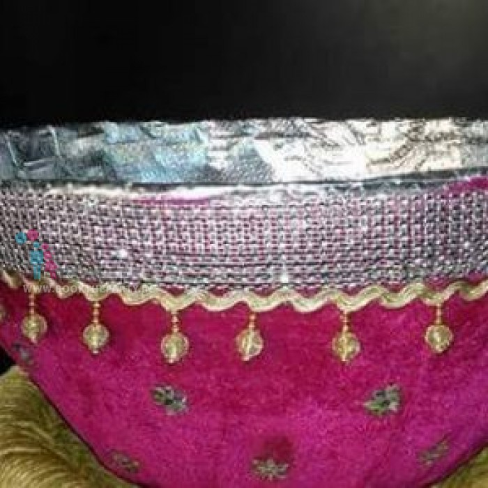 Pelli Butta with Pink and Silver design
